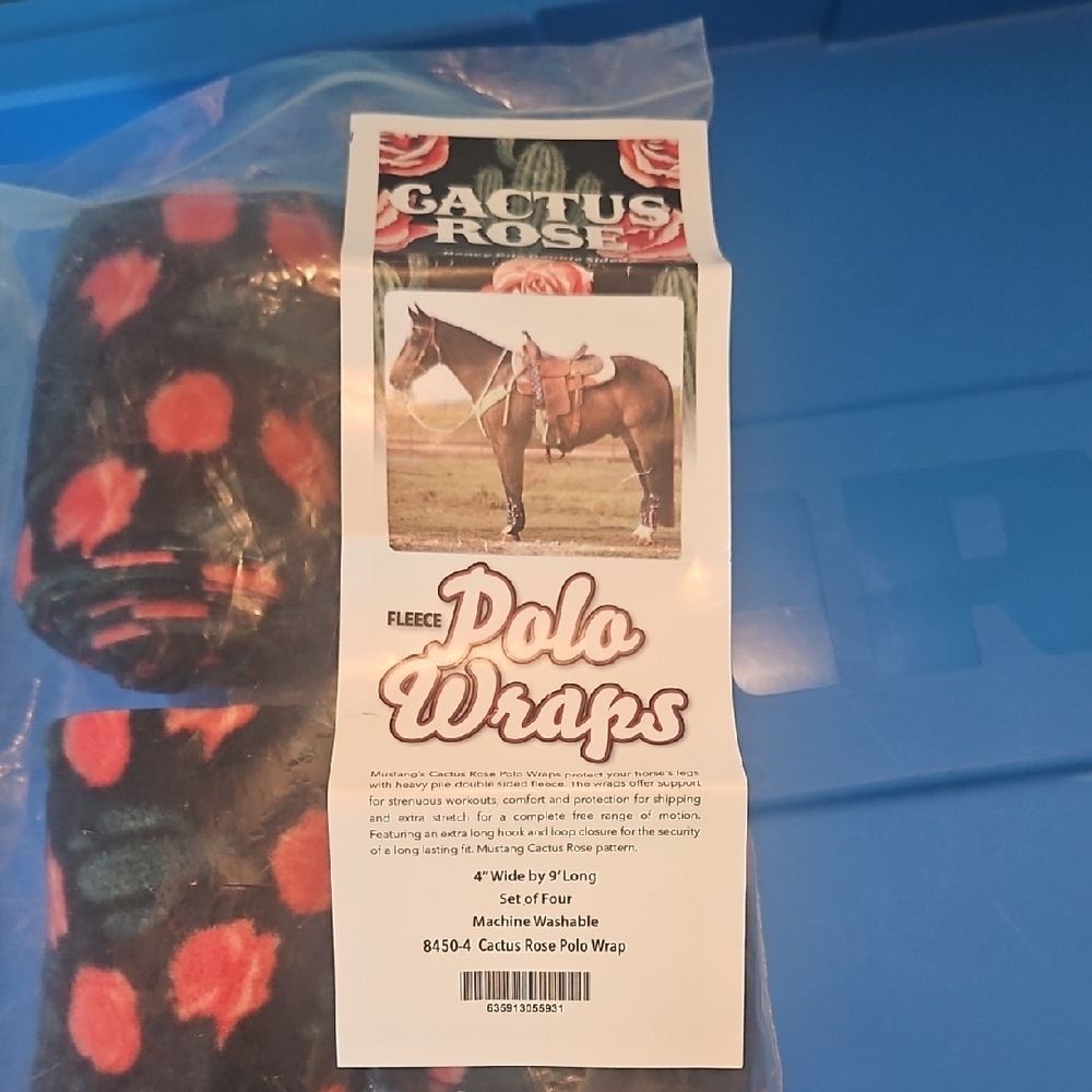Cactus Black and Pink Fleece Polo Wraps